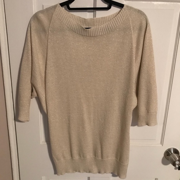 New York & Company Light Gold Sweater Medium - Picture 1 of 5